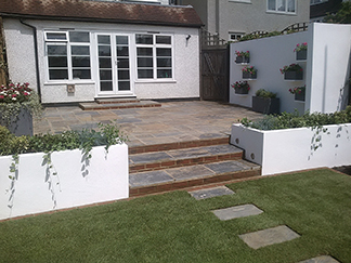 Wimbledon Garden Terrace Rustic Slate Project After