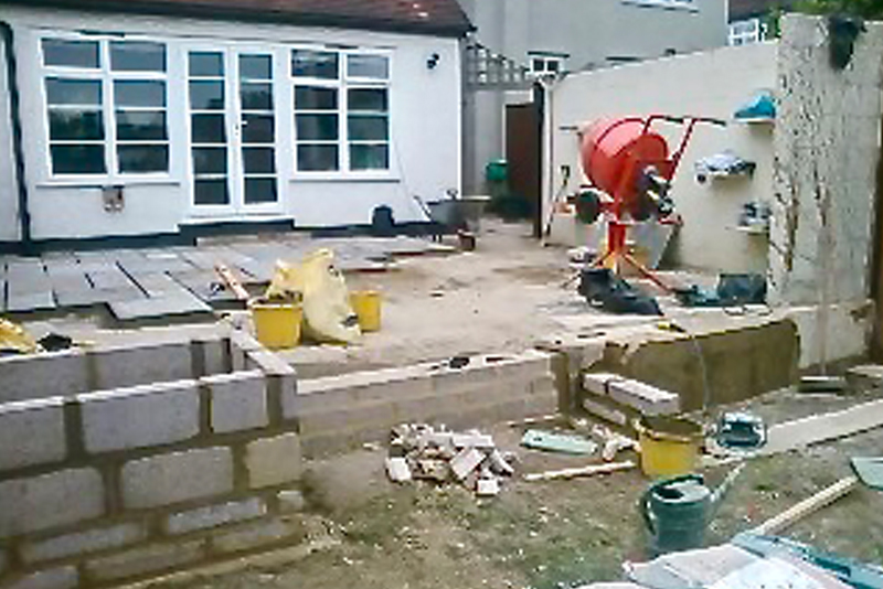 Wimbledon Garden Terrace Rustic Slate Project Before