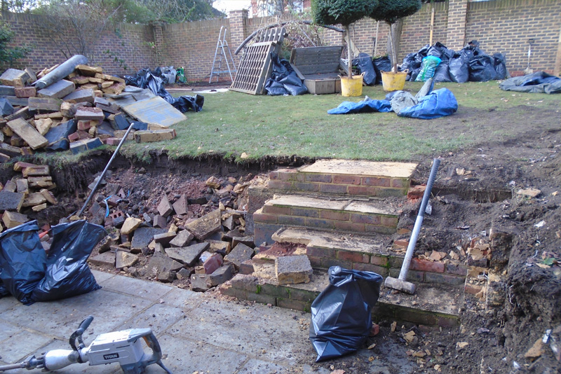 Wimbledon Slate Landscaping Project Before